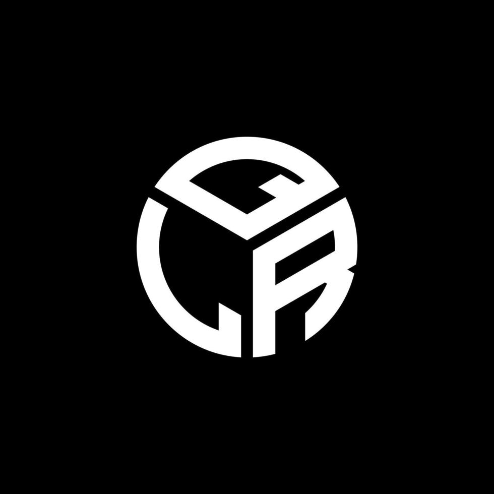 qlr-Buchstaben-Logo-Design auf schwarzem Hintergrund. qlr kreative Initialen schreiben Logo-Konzept. qlr Briefgestaltung. vektor