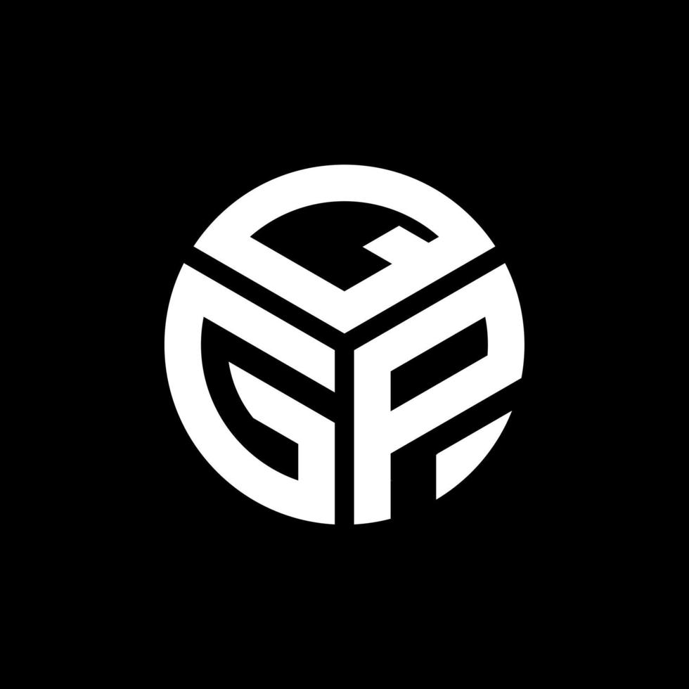 Qgp-Brief-Logo-Design auf schwarzem Hintergrund. qgp kreative Initialen schreiben Logo-Konzept. qgp-briefdesign. vektor