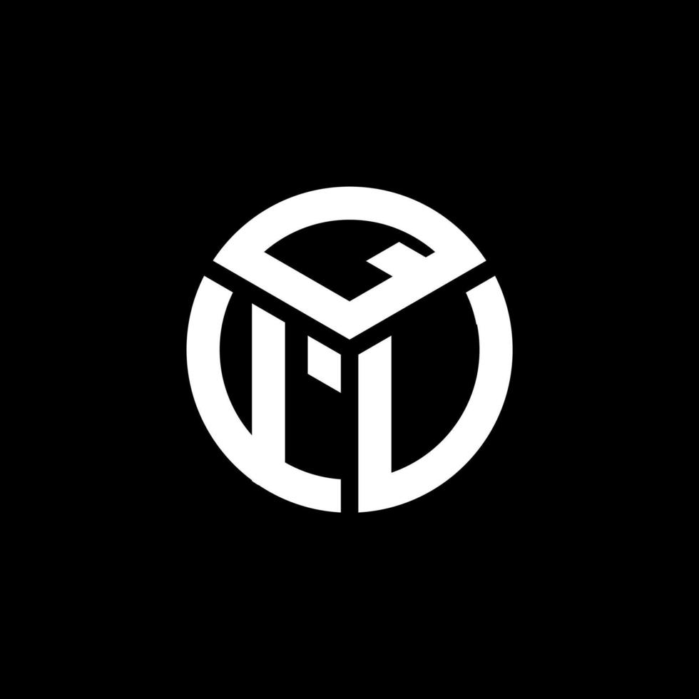 qfu-Brief-Logo-Design auf schwarzem Hintergrund. qfu kreative Initialen schreiben Logo-Konzept. qfu Briefgestaltung. vektor