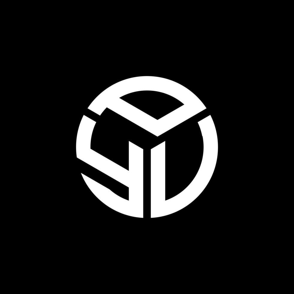Pyu-Brief-Logo-Design auf schwarzem Hintergrund. pyu kreatives Initialen-Buchstaben-Logo-Konzept. Pyu-Buchstaben-Design. vektor