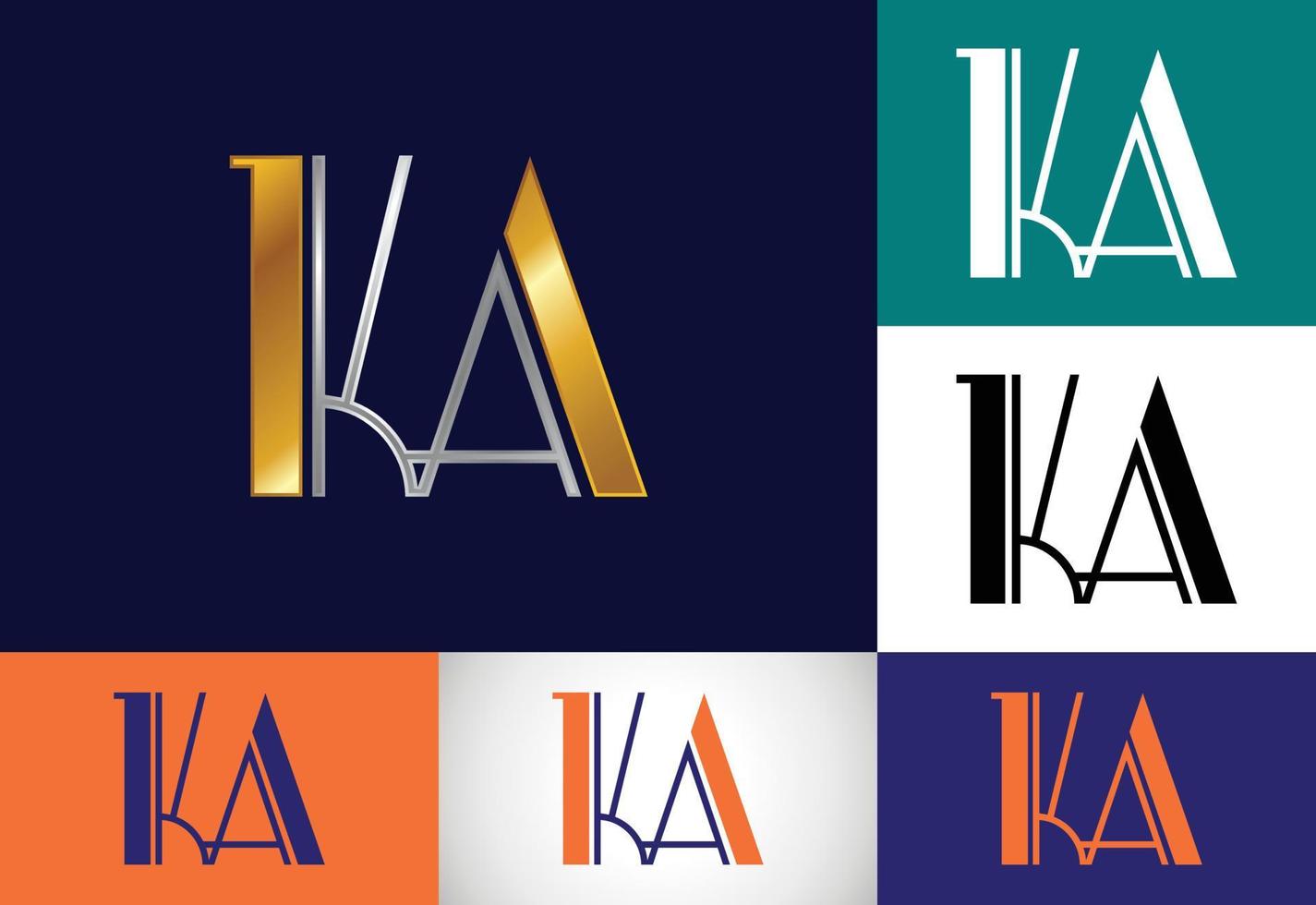 första monogram bokstaven ka logotyp design vektor mall. ka bokstavslogotypdesign