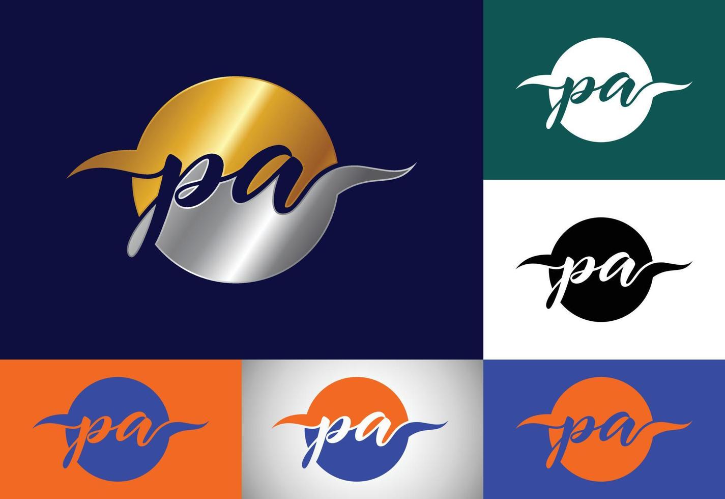 anfängliches monogrammbuchstabe pa-logo-design. grafisches alphabetsymbol für unternehmensidentität vektor