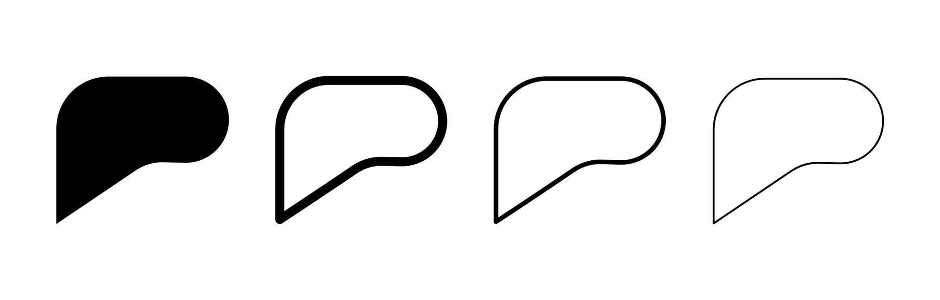 set chat-symbol im flachen stil isoliert. vektor
