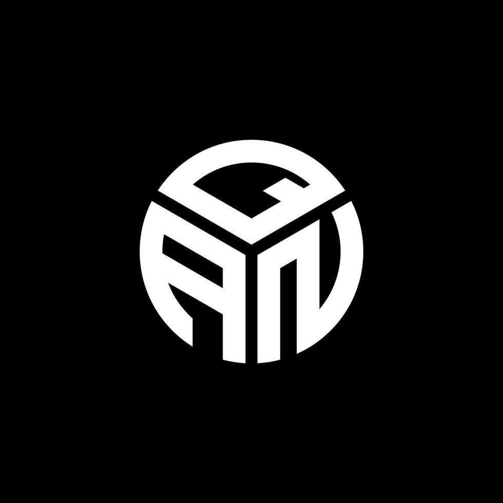 Qan-Brief-Logo-Design auf schwarzem Hintergrund. qan kreative Initialen schreiben Logo-Konzept. Qan-Briefgestaltung. vektor