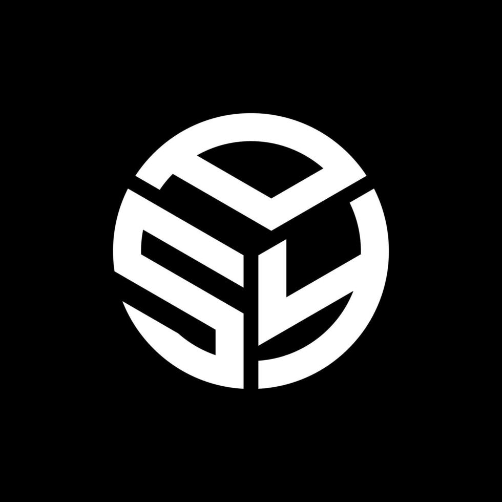 Psy-Brief-Logo-Design auf schwarzem Hintergrund. psy kreative Initialen schreiben Logo-Konzept. Psy-Briefgestaltung. vektor