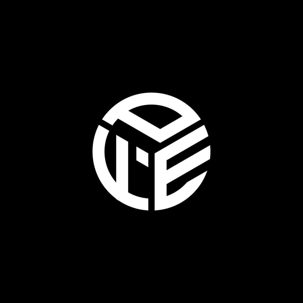 pfe-Buchstaben-Logo-Design auf schwarzem Hintergrund. pfe kreative Initialen schreiben Logo-Konzept. pfe Briefgestaltung. vektor