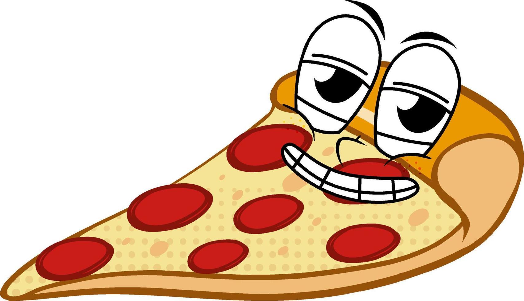 pizza med fånigt ansikte vektor