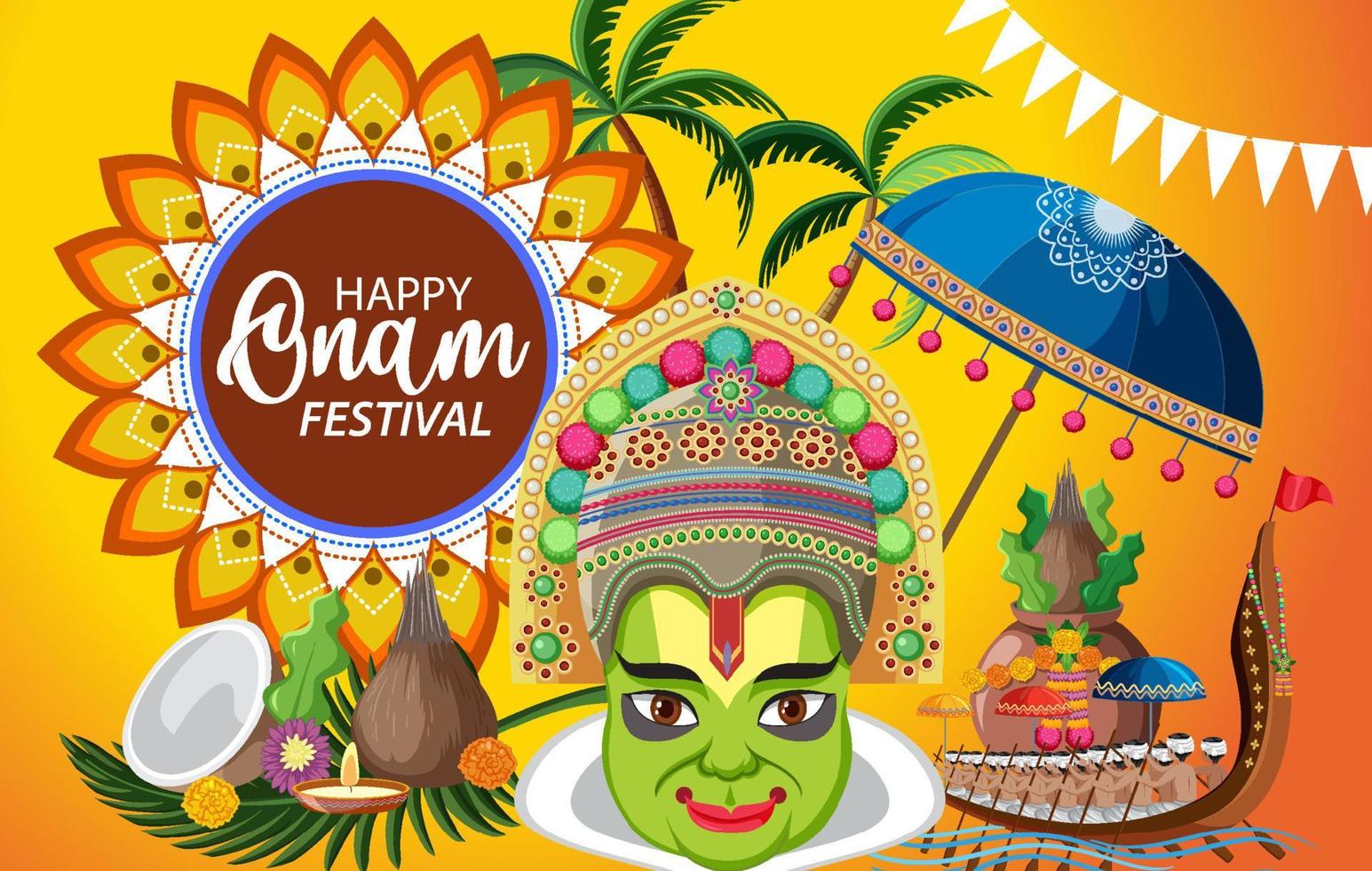 Onam-Hindu-Erntefest-Plakat vektor