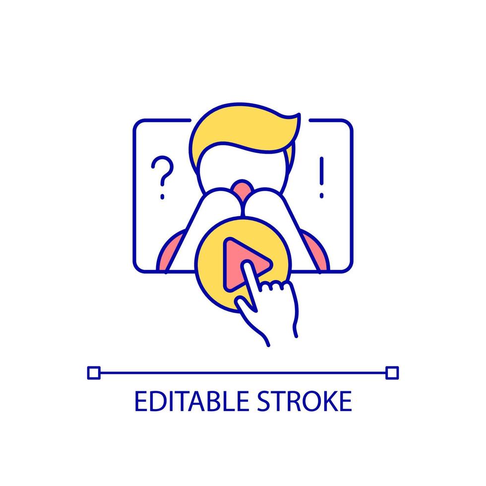 RGB-Farbsymbol für Unterhaltungsinhalte. Videos online ansehen. Multimedia-Ersteller und -Verleger. isolierte Vektorillustration. einfache gefüllte Strichzeichnung. editierbarer Strich. Schriftart Arial verwendet vektor
