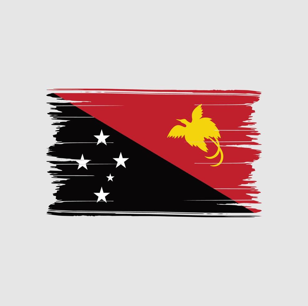 papua-neuguinea-flagge pinselstriche. Nationalflagge vektor