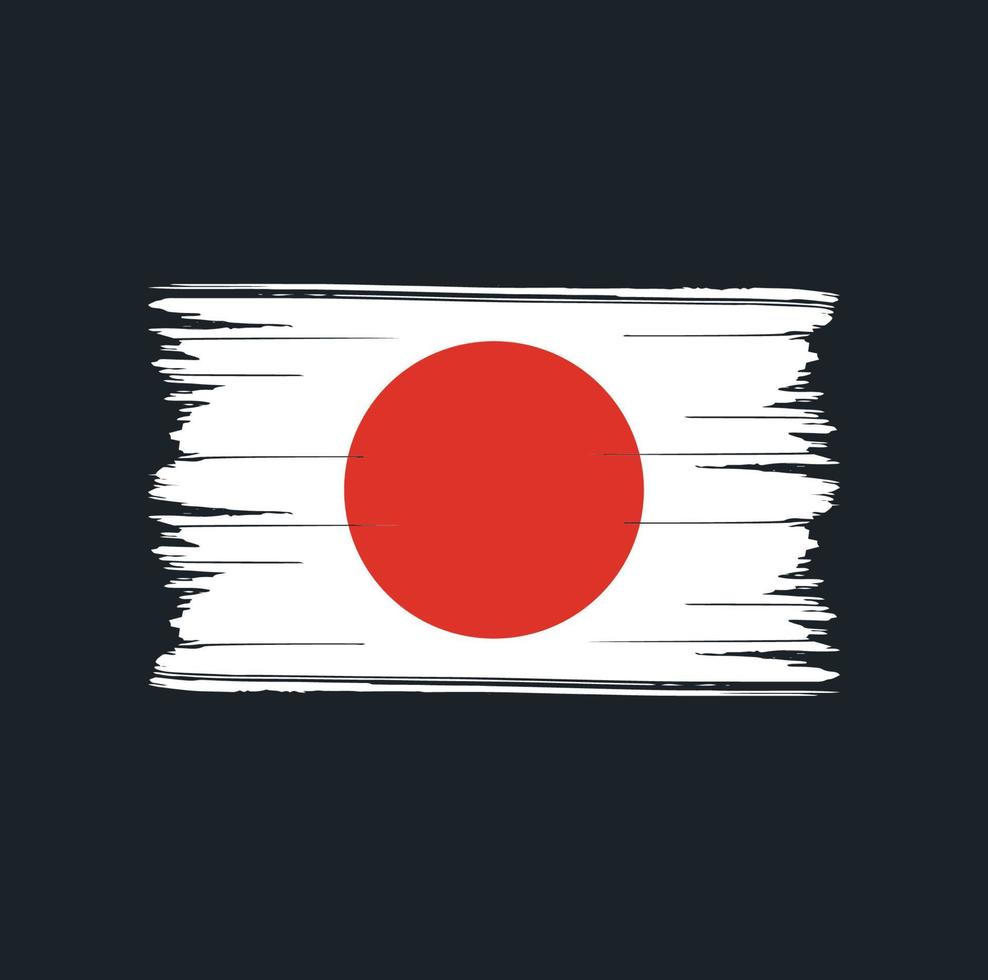 Japanska flaggan penseldrag. National flagga vektor