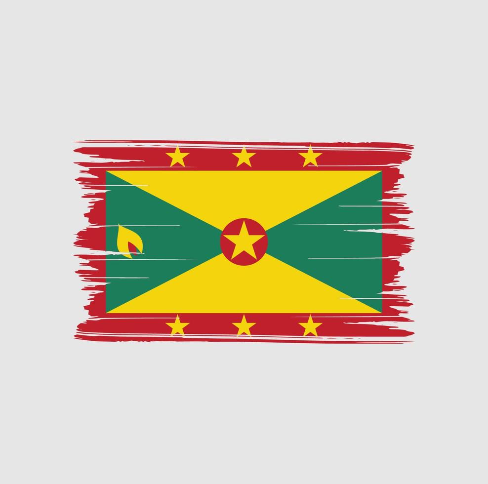 grenada flagga penseldrag. National flagga vektor