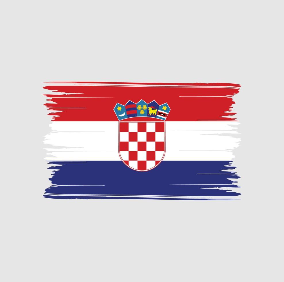 Pinselstriche der kroatischen Flagge. Nationalflagge vektor