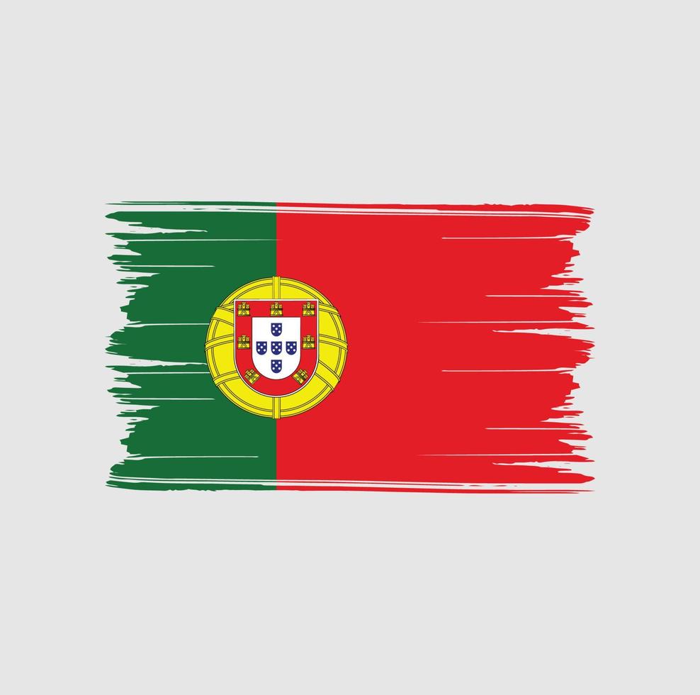 Pinselstriche der portugiesischen Flagge. Nationalflagge vektor