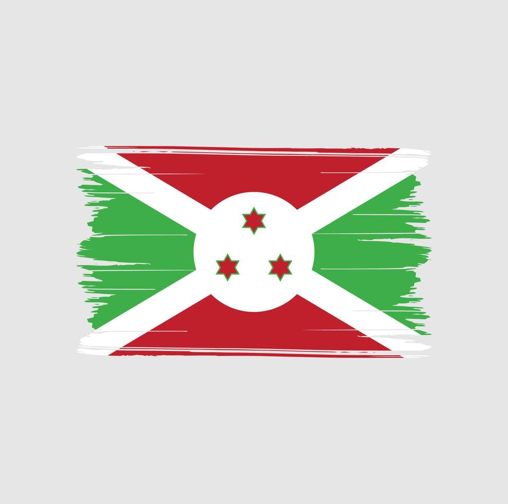 burundis flagga penseldrag. National flagga vektor