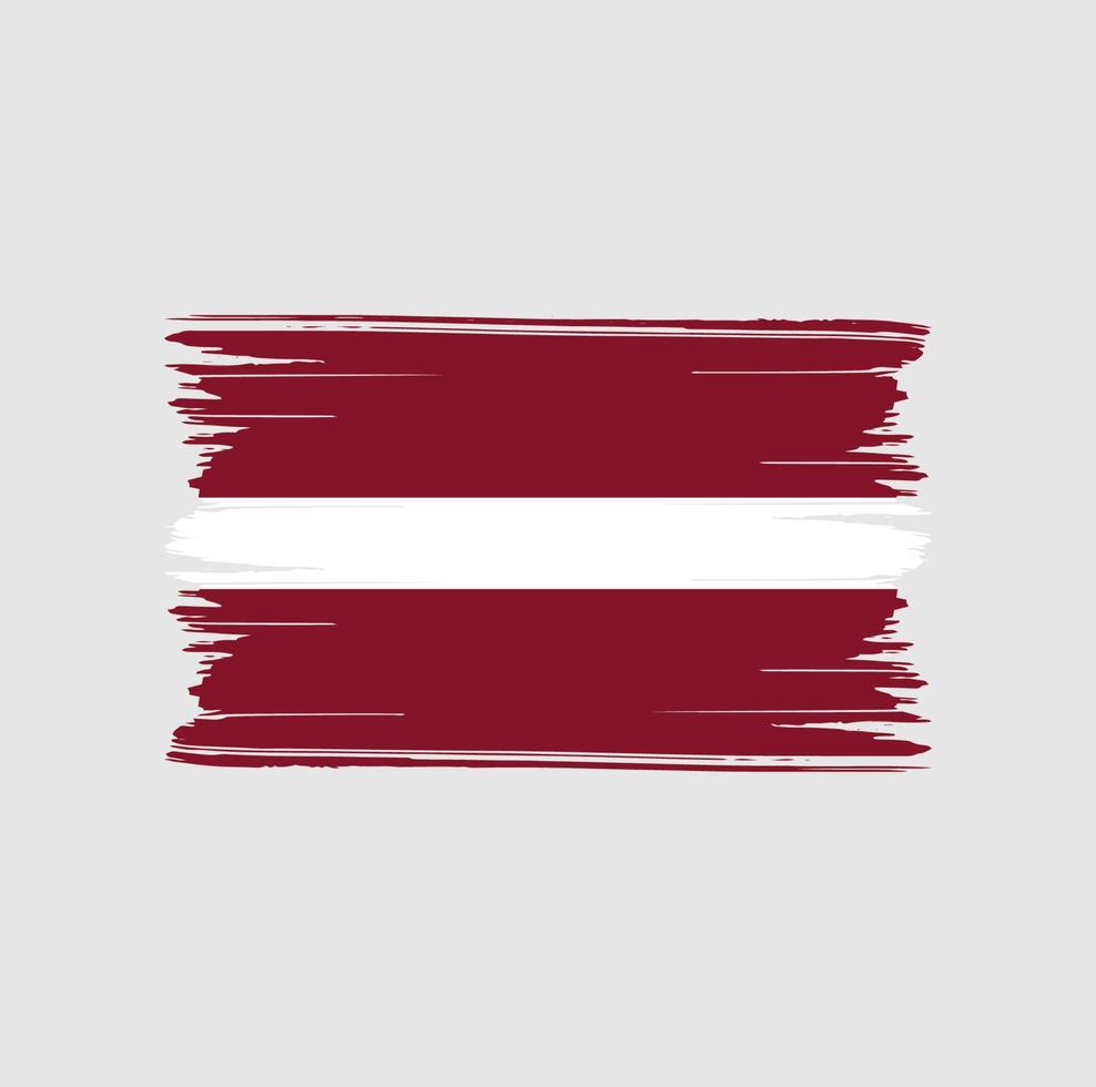 Lettlands flagga penseldrag. National flagga vektor