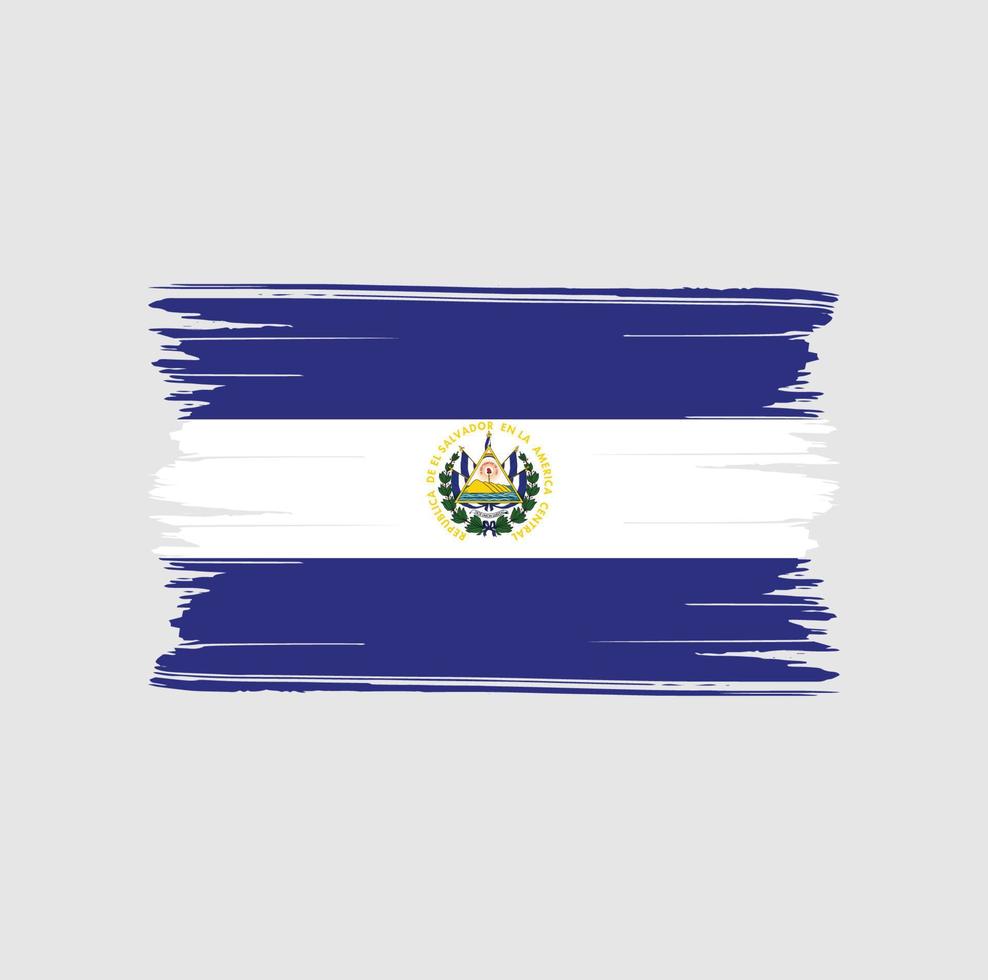 el salvador flagga penseldrag. National flagga vektor