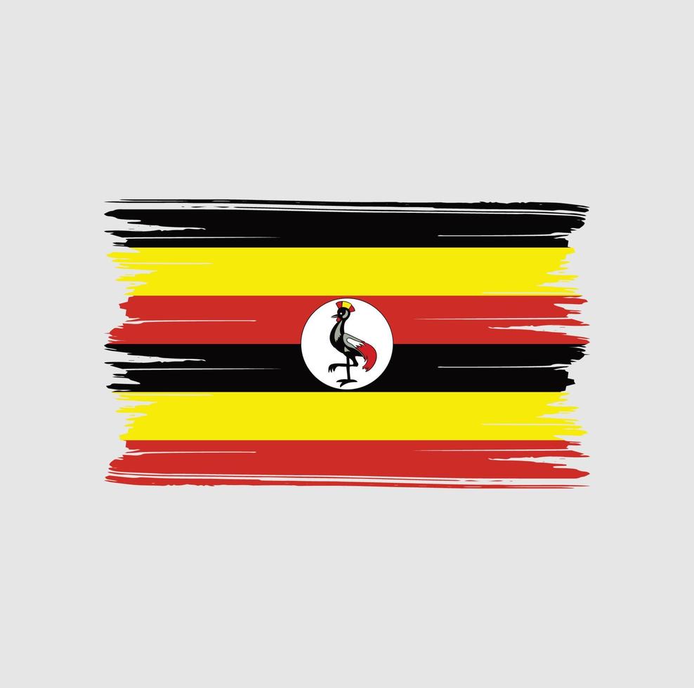 Pinselstriche der Uganda-Flagge. Nationalflagge vektor