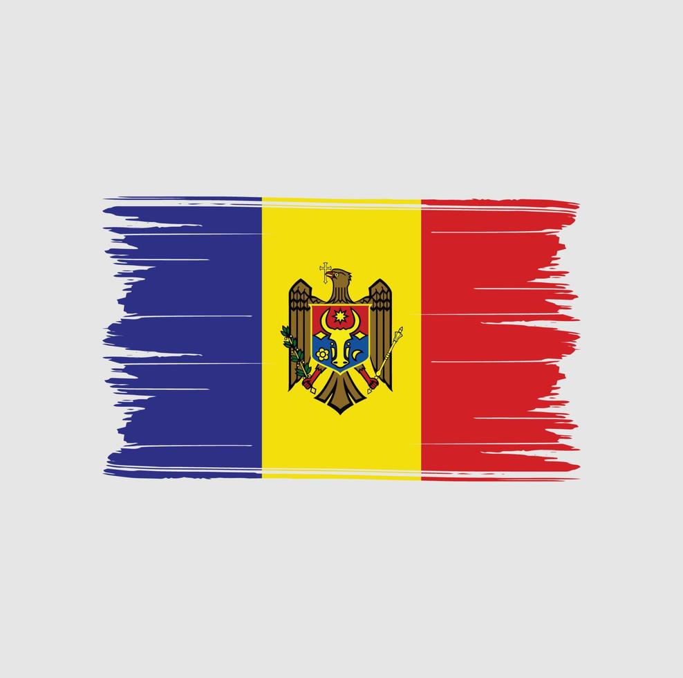 moldaviens flagga penseldrag. National flagga vektor