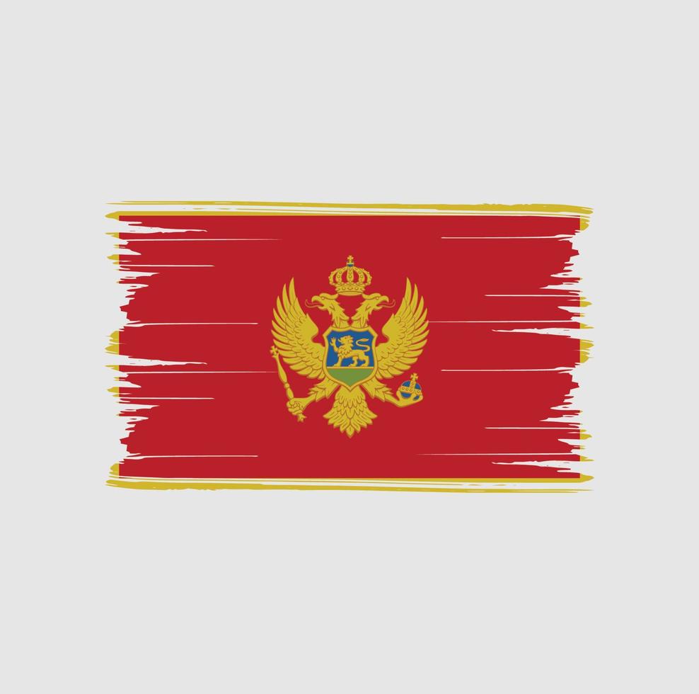 montenegro flagga penseldrag. National flagga vektor