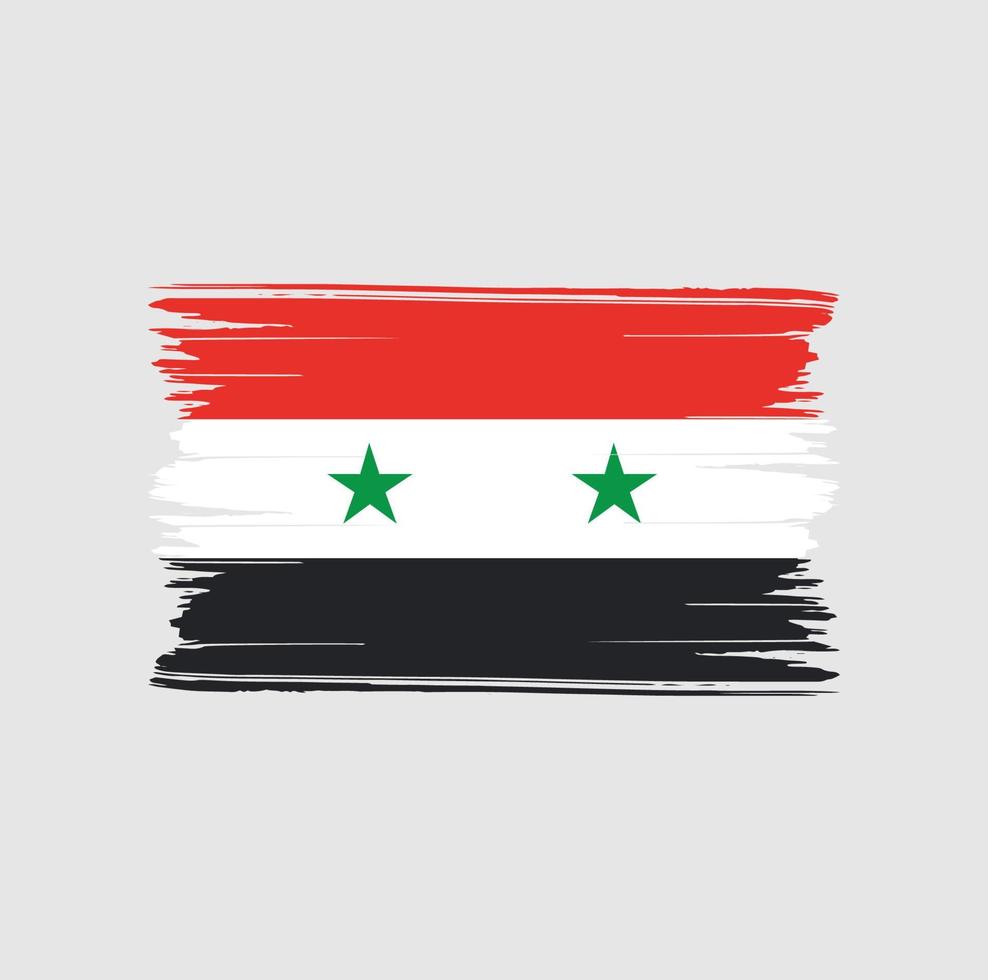 Pinselstriche der syrischen Flagge. Nationalflagge vektor