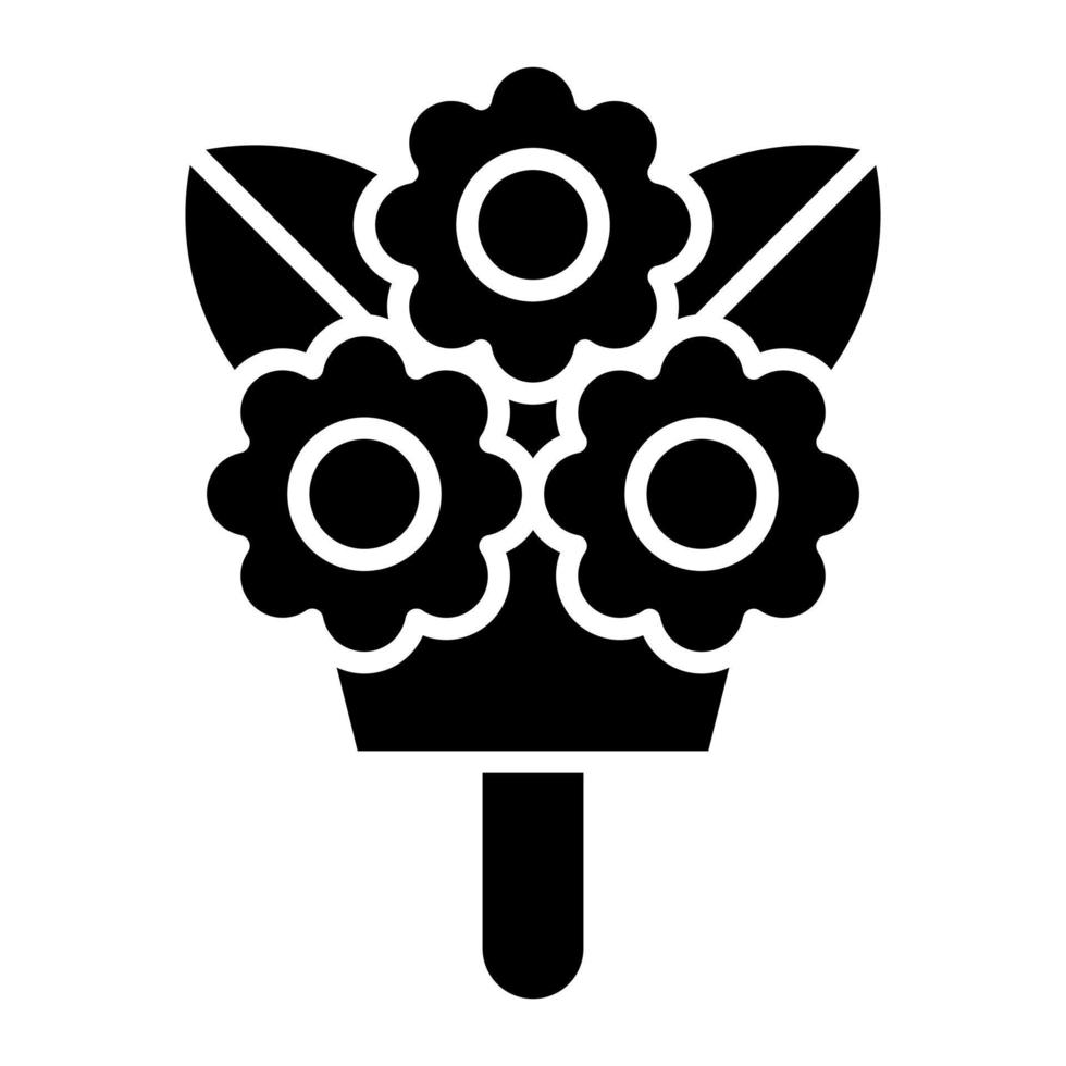Glyphen-Symbol für Blumenstrauß vektor
