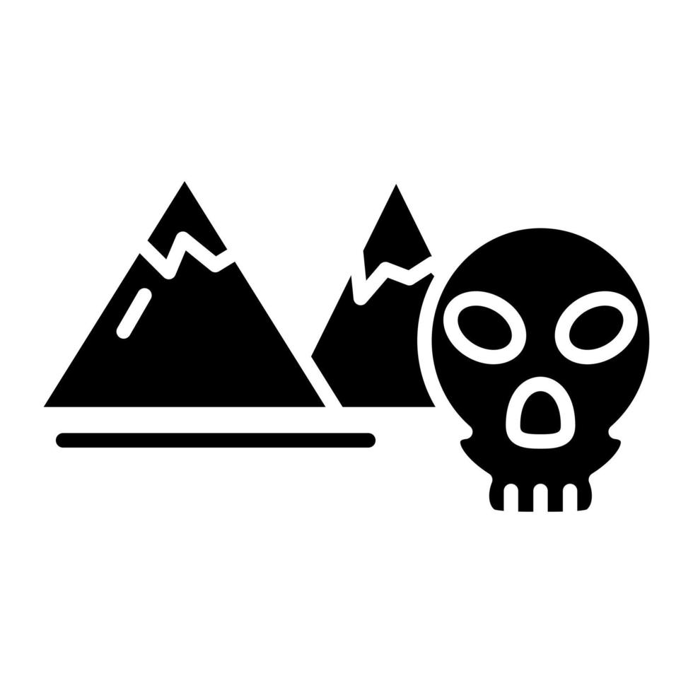 Totenkopf-Insel-Glyphe-Symbol vektor