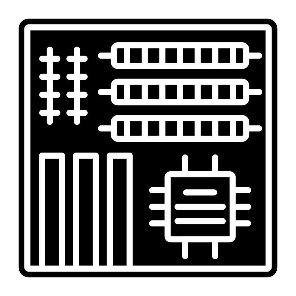 Motherboard-Glyphen-Symbol vektor