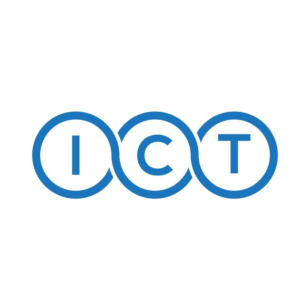 ict-Brief-Logo-Design auf weißem Hintergrund. ict kreative Initialen schreiben Logo-Konzept. ict Briefgestaltung. vektor