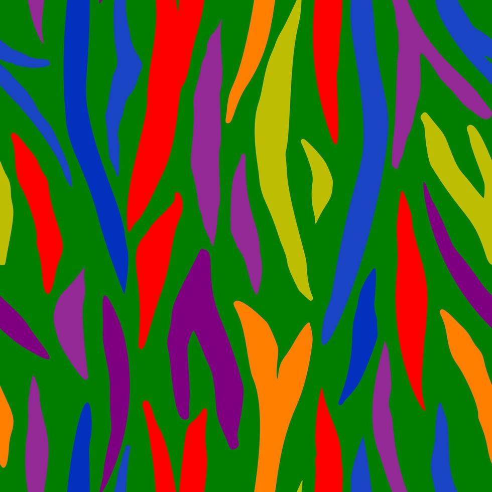 abstrakt tigerskinn seamless mönster. raibow färg djur päls oändliga bakgrund. vektor