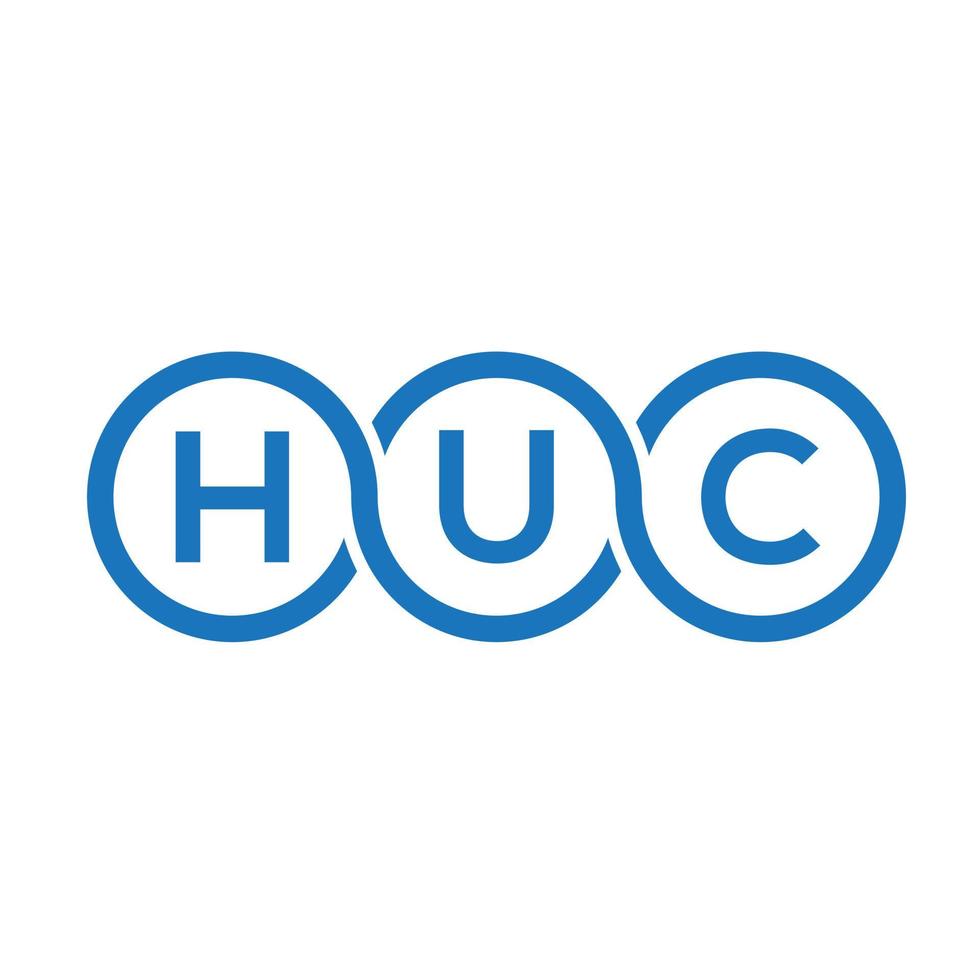 huc-Brief-Logo-Design auf weißem Hintergrund. huc kreative Initialen schreiben Logo-Konzept. huc Briefgestaltung. vektor