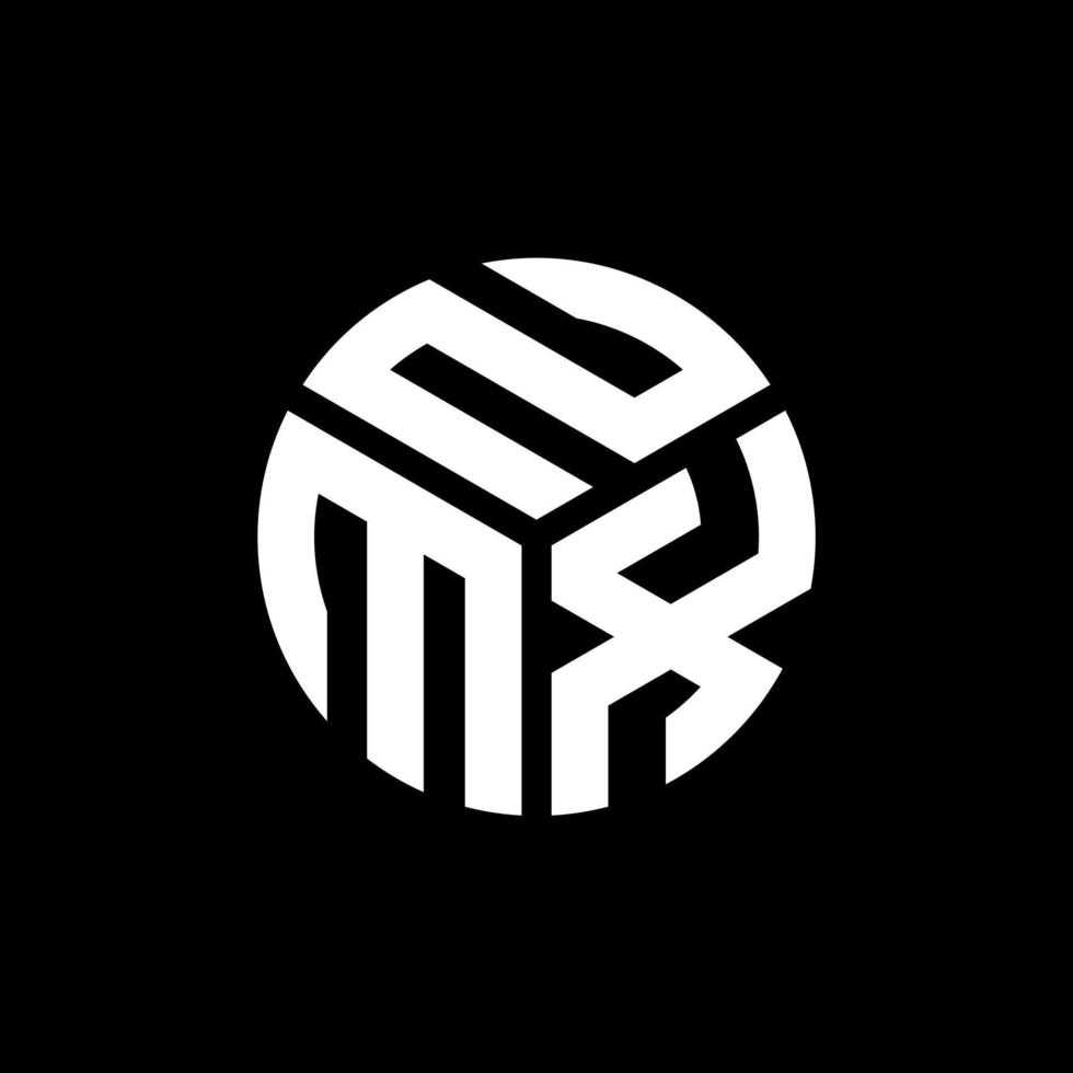 nmx-Buchstaben-Logo-Design auf schwarzem Hintergrund. nmx kreatives Initialen-Buchstaben-Logo-Konzept. nmx-Buchstabendesign. vektor