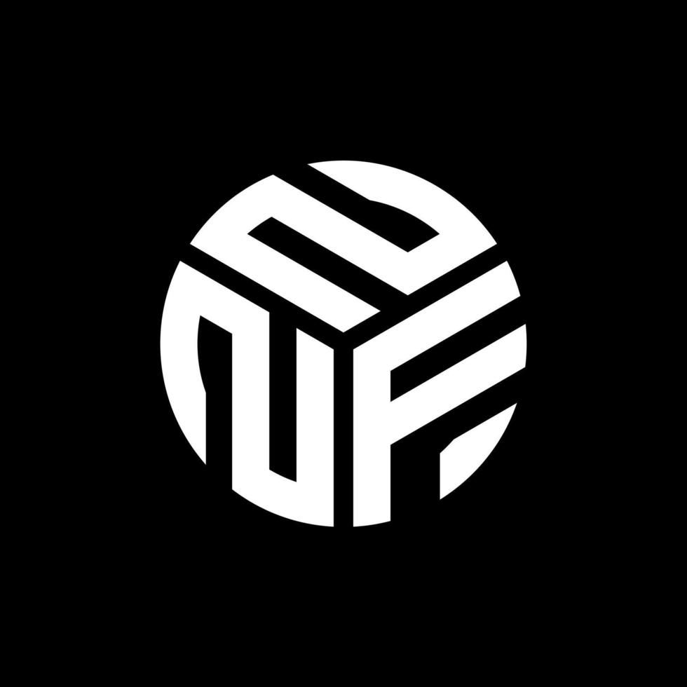 nf-Buchstaben-Logo-Design auf schwarzem Hintergrund. nnf kreative Initialen schreiben Logo-Konzept. nnf Briefgestaltung. vektor