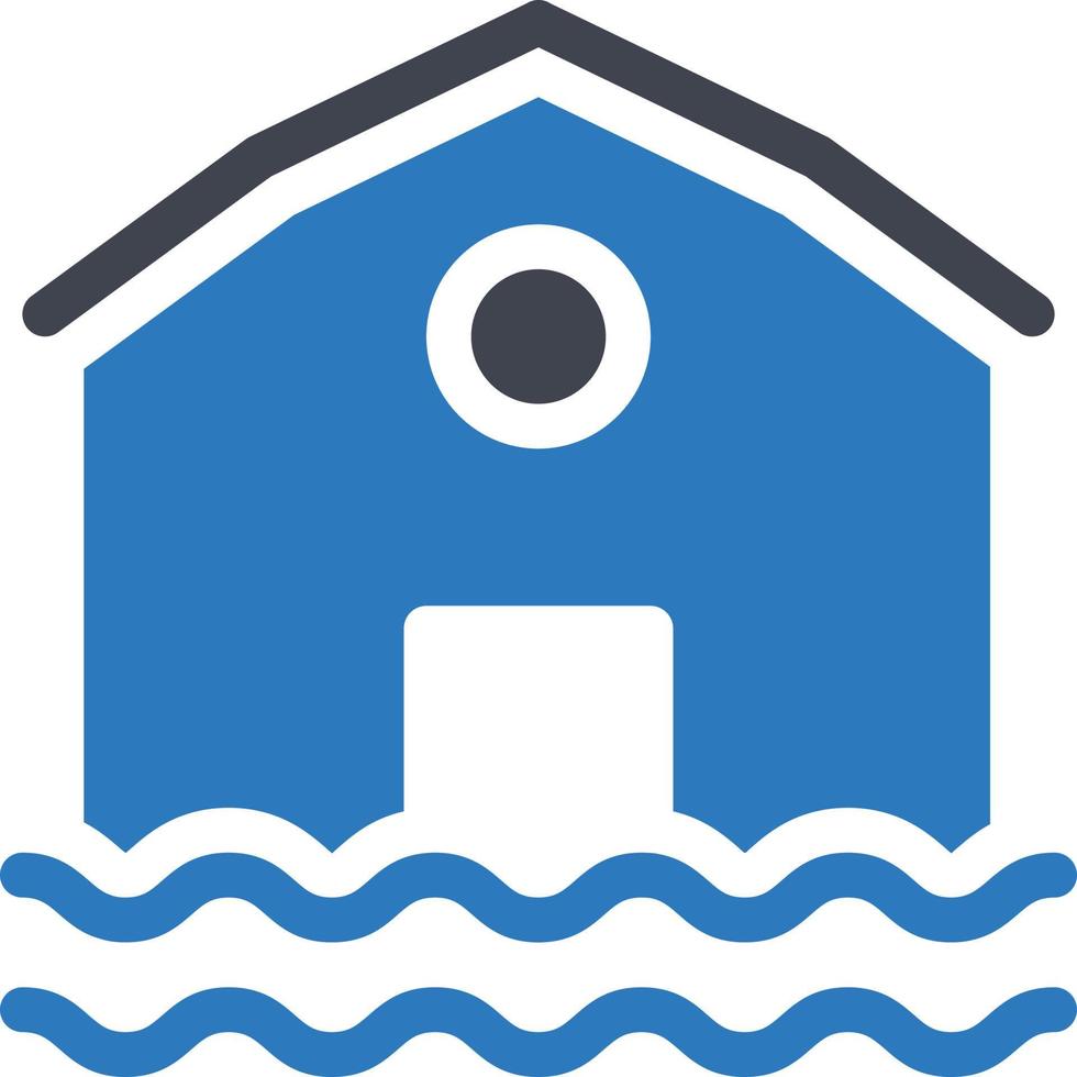 Hochwasser-Heimvektorillustration auf einem Hintergrund. Premium-Qualitätssymbole. Vektorsymbole für Konzept und Grafikdesign. vektor