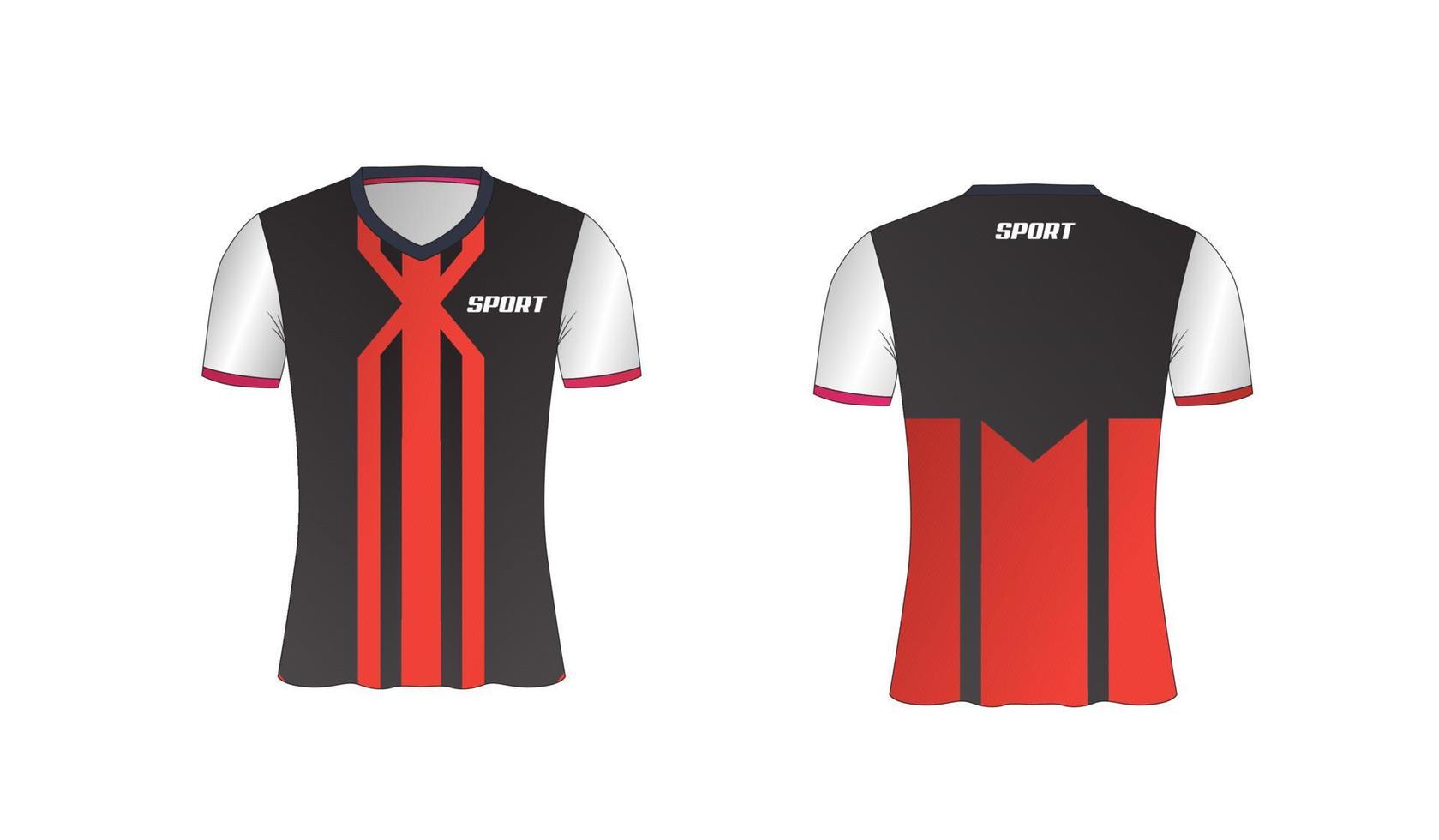 Jersey ist ein gemeines Sport-T-Shirt-Design für Fußball-, Basketball- und Volleyballmannschaften vektor