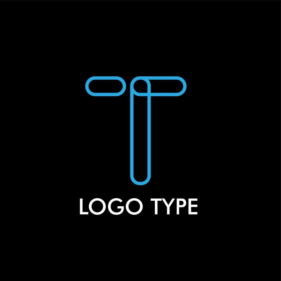 Logotyp mit Anfangsname für Technologieunternehmenszeichen, Vektor