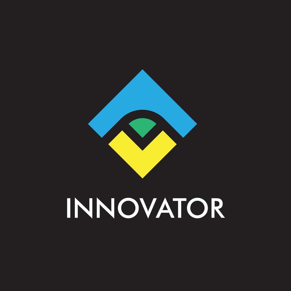 Innovator-Logo mit abstraktem Symbol, Vektor