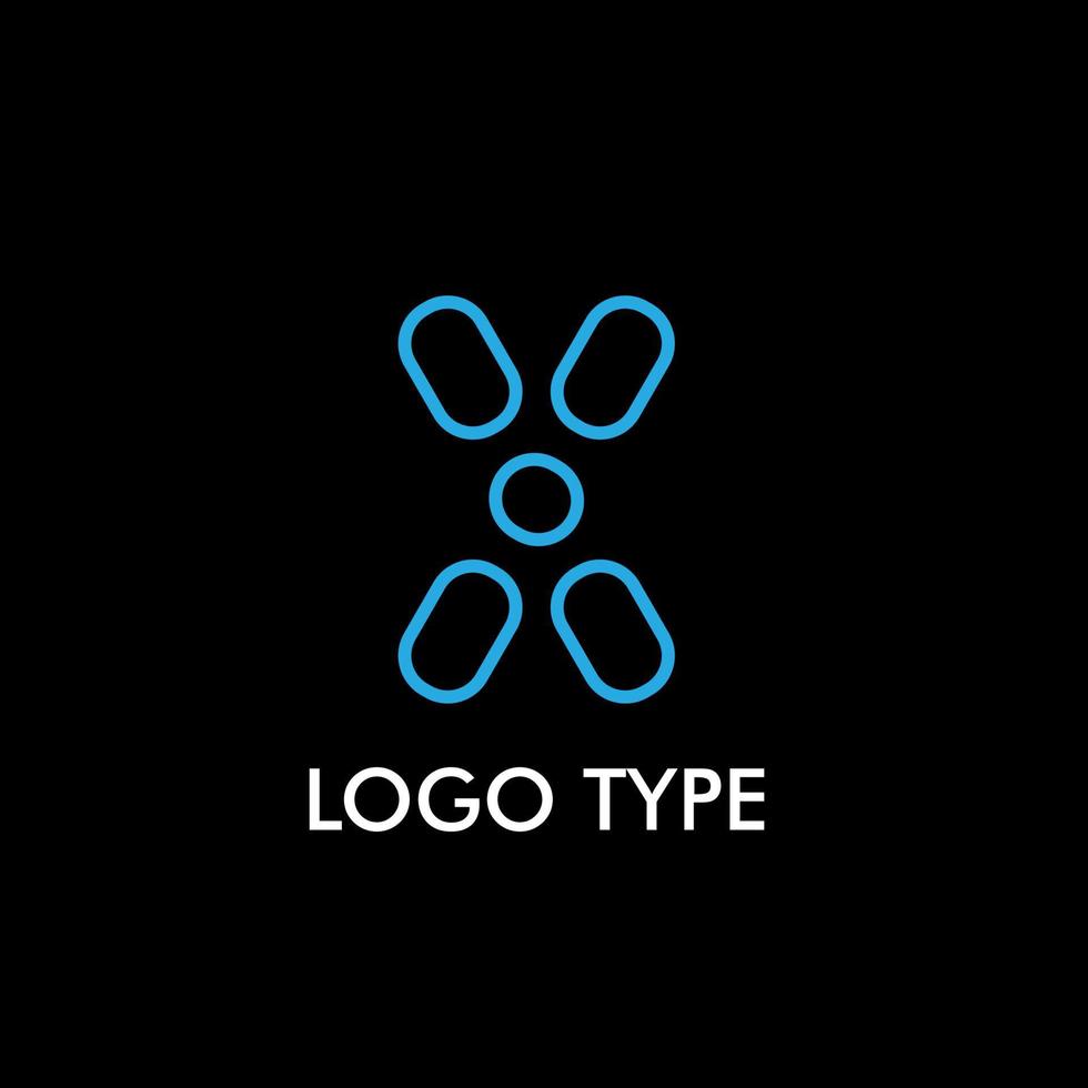 logotyp med inledande namn för teknikföretag tecken, vektor