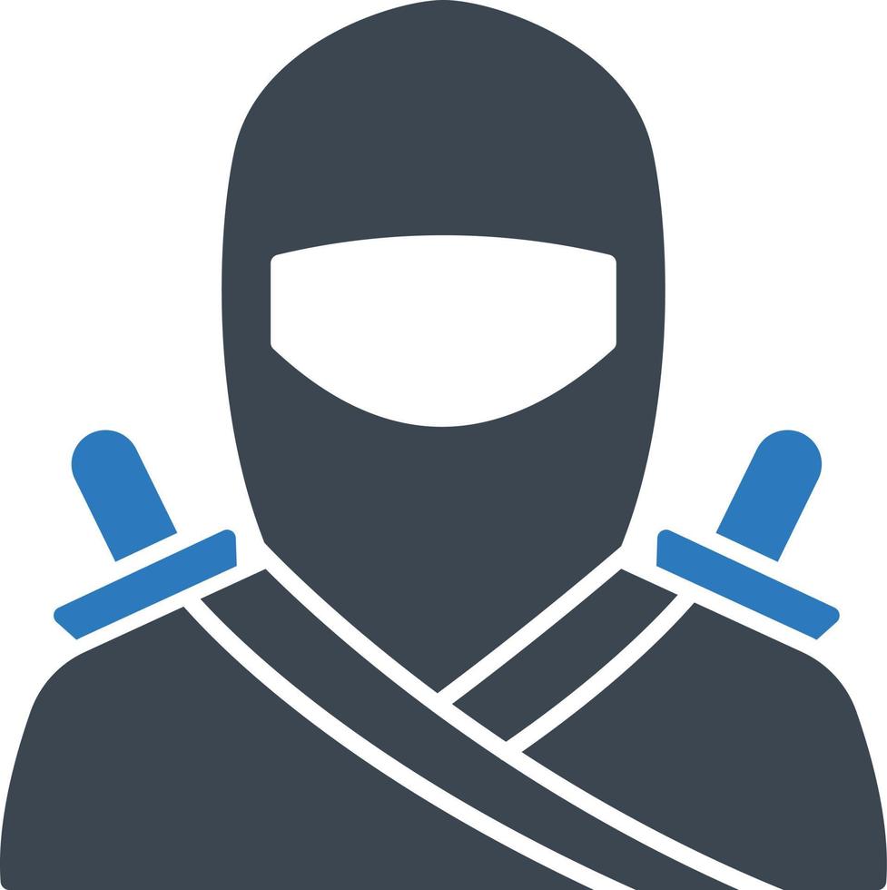 ninja-vektorillustration auf einem hintergrund. hochwertige symbole. vektorikonen für konzept und grafikdesign. vektor