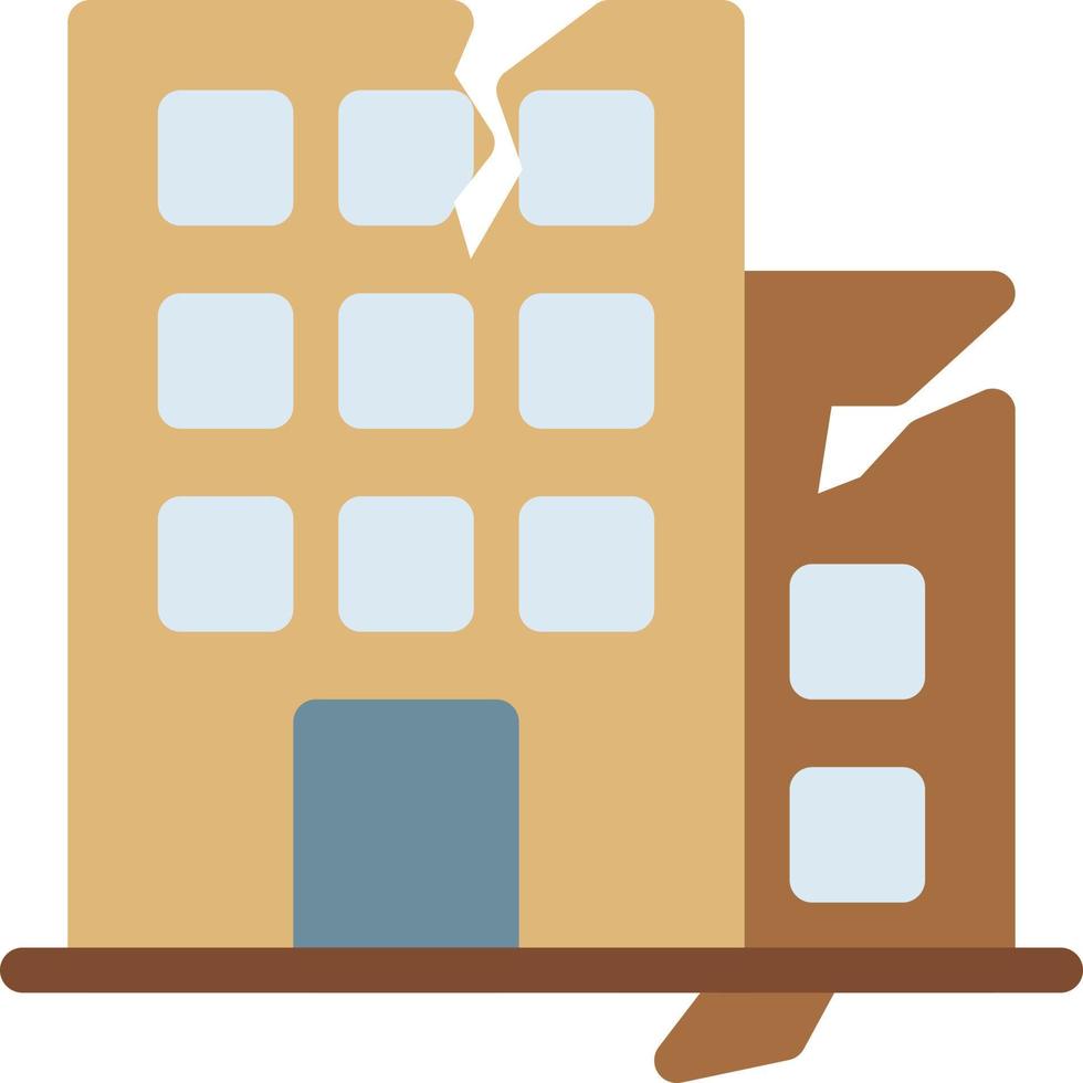 Gebäudeschaden-Vektorillustration auf einem Hintergrund. Premium-Qualitätssymbole. Vektorsymbole für Konzept und Grafikdesign. vektor