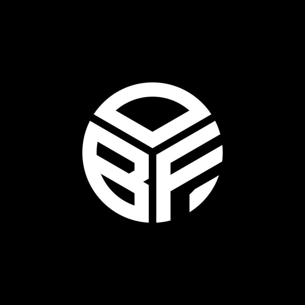 obf-Buchstaben-Logo-Design auf schwarzem Hintergrund. obf kreative Initialen schreiben Logo-Konzept. obf Briefgestaltung. vektor