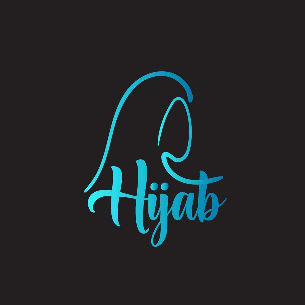 hijab ist gemeines schal-logo-symbol, vektor mit schal zur schönheitsillustration