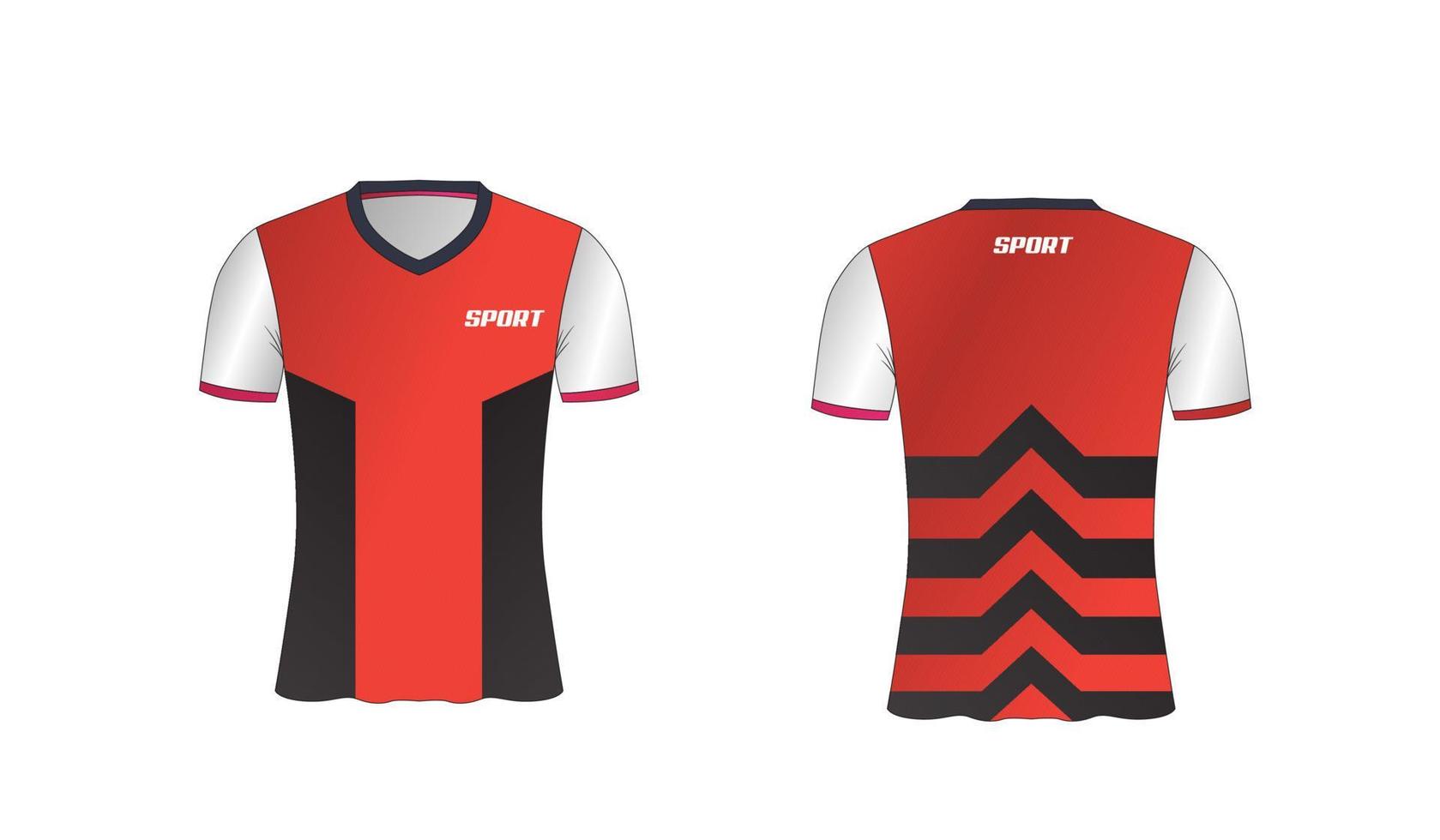 Jersey ist ein gemeines Sport-T-Shirt-Design für Fußball-, Basketball- und Volleyballmannschaften vektor