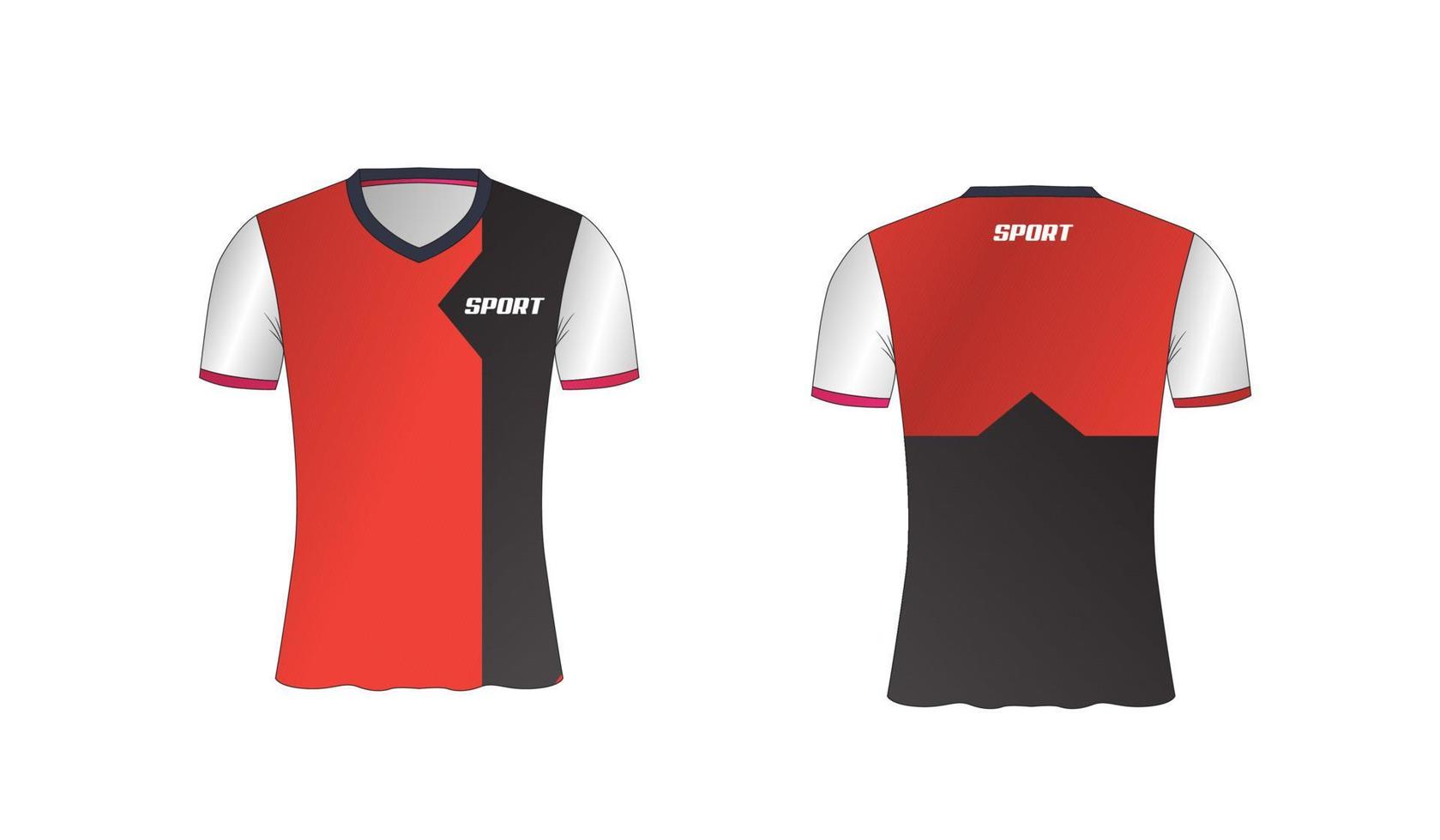 Jersey ist ein gemeines Sport-T-Shirt-Design für Fußball-, Basketball- und Volleyballmannschaften vektor