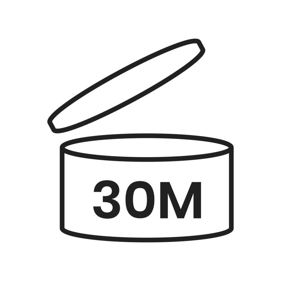 30 m period efter öppen pao ikon tecken platt stil design vektorillustration isolerad på vit bakgrund. vektor