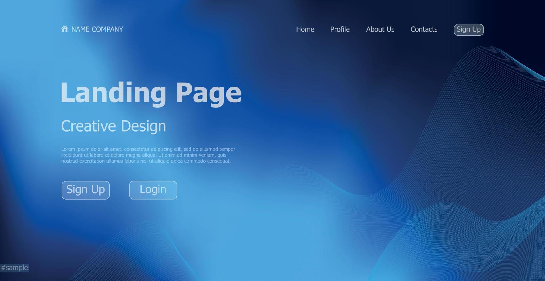 Farbverlauf blau Web Template Landing Page Digitales Website Landing Page Designkonzept - Vektor