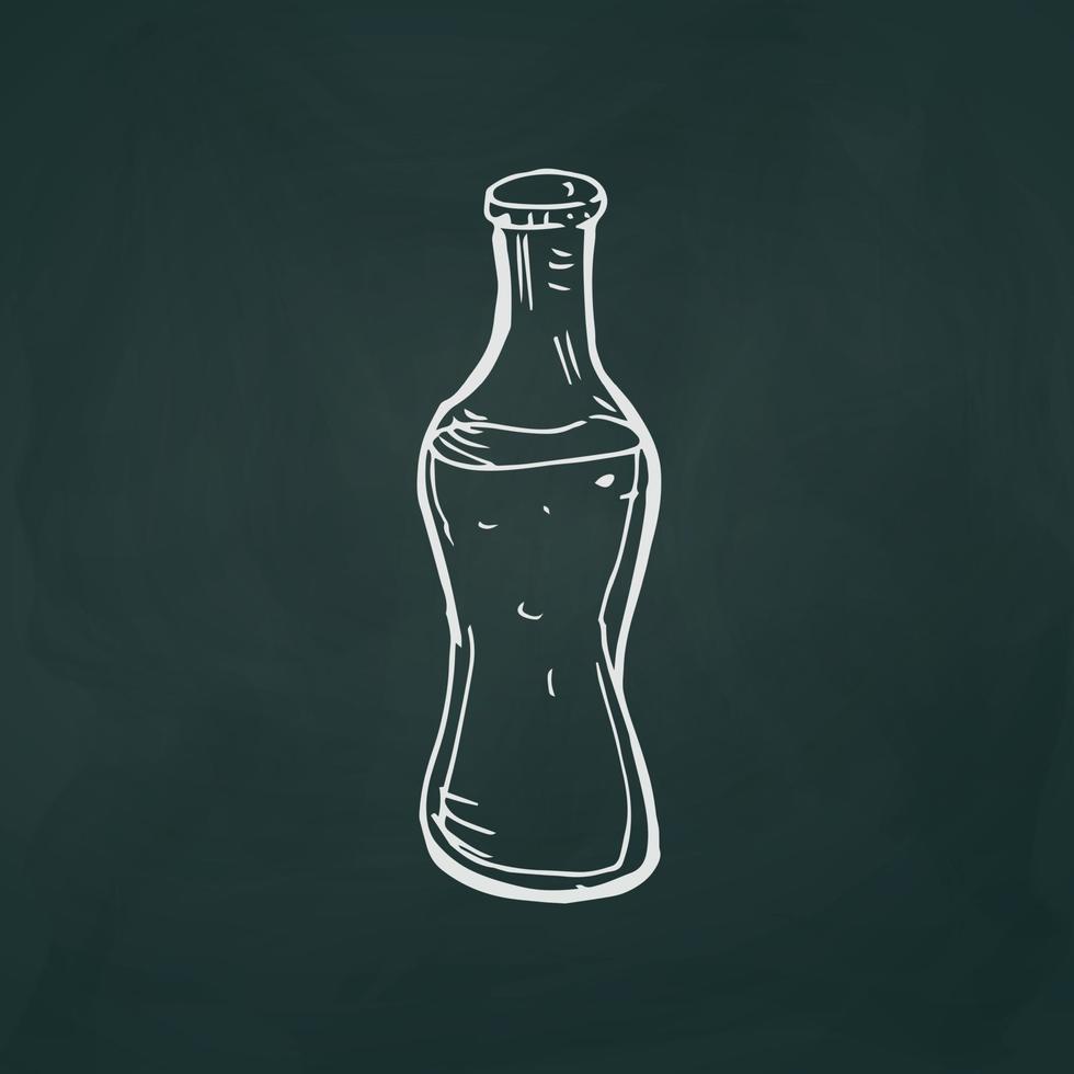 Sodawasserflasche dünne weiße Linien auf strukturiertem dunklem Hintergrund - Vektor