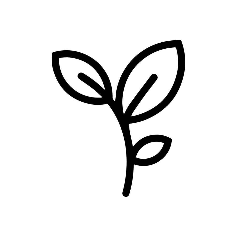 Pflanze dünne Linie Symbol auf weißem Hintergrund - Vektor