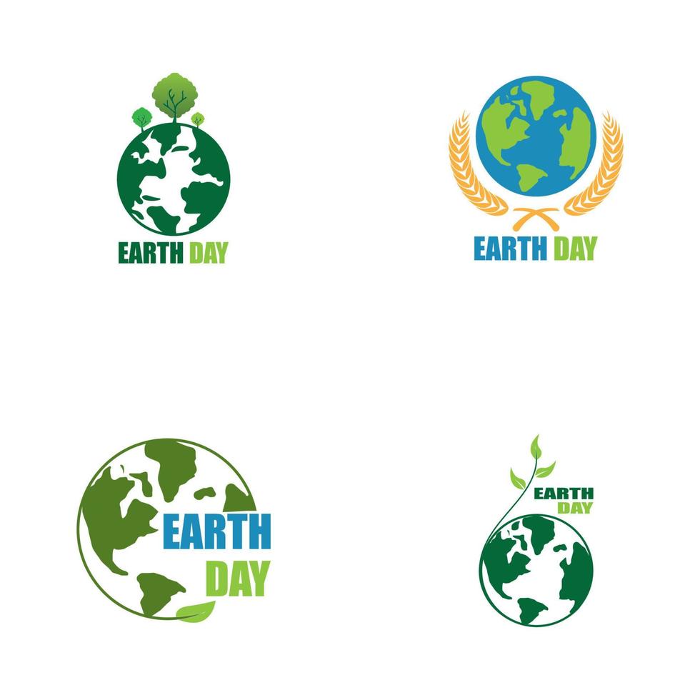 Tag der Erde-Ökologie-Logo-Vektorvorlage vektor