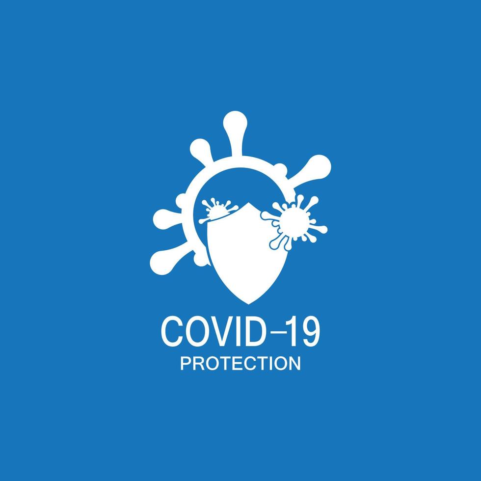 covid-19 skyddslogotyp vektorillustration vektor